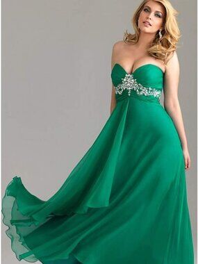 Night Moves 6506W Green Size 24W Prom Dress